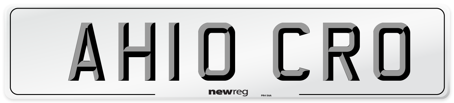 AH10 CRO Number Plate from New Reg